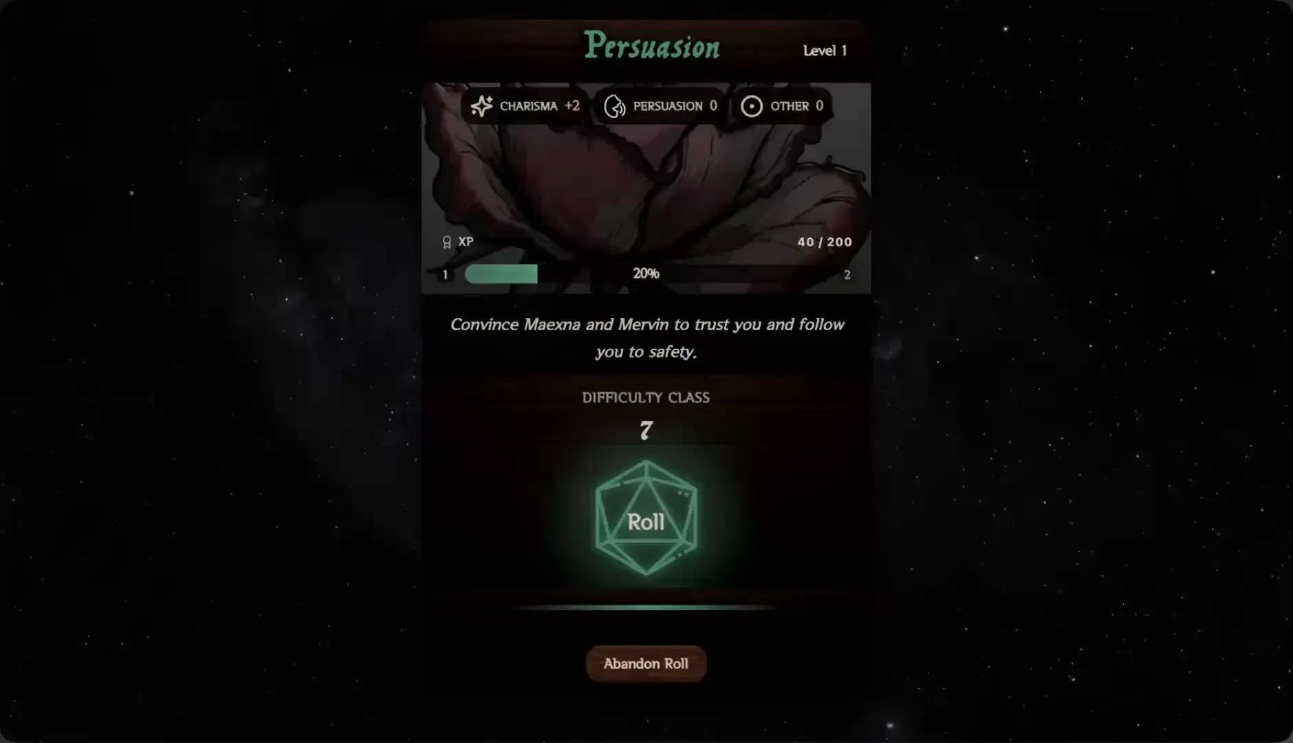 Dice roll mechanics demo
